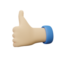 3D Hand gesture thumbs up png