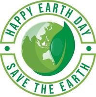 Happy Earth Day logo design.Save earth logo.Earth globe symbol wrapped in the leafs, isolated on a gradient background. Vector Earth Day card