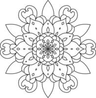 contorno negro flor mandala pro vector