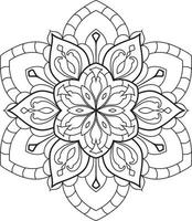 Black Outline Flower Mandala Pro Vector