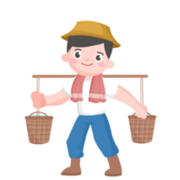 homem agricultor, ilustrações de personagens de desenhos animados agrícolas
