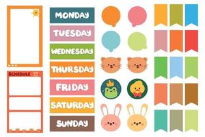 cute planner sticker for diary, journal, scrapbook vector