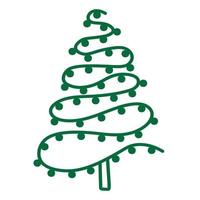 Cute simple doodle Christmas tree vector