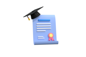 Achievement, award, grant, diploma concepts. graduation certificate with stamp and ribbon bow. png