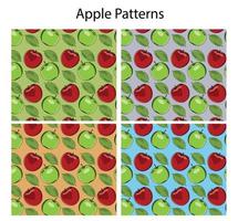 Apple Seamless Pattern in Different Background vector