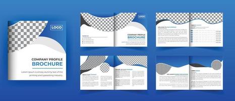 8 Pages square bifold brochure design vector