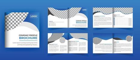 8 Pages square bifold brochure design vector