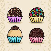 Hand drawn brigadeiro traditional vector