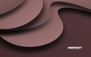 Abstract wavy shape brown color papercut background vector
