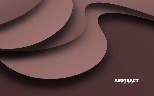 Abstract wavy shape brown color papercut background