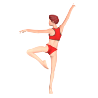 3D-Darstellung des roten Bikinimädchens png