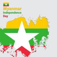 Myanmar Independence Day Vector Template Design