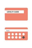 Discounts and sales, coupons and vouchers for loyal clients and customers of shops, stores and malls. Loyalty card with text. Company ads. Vector. vector