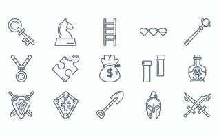 Video Game Elements icon set vector