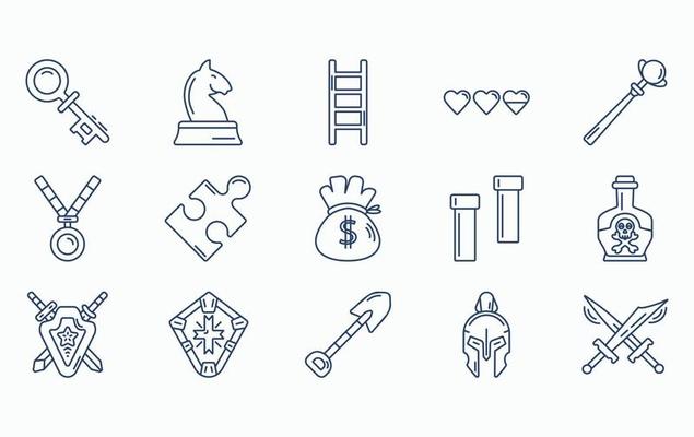Video Game Elements icon set