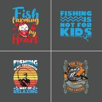 diseño de camisetas personalizadas de pesca, vector de diseño de pesca de paquete para usted