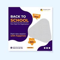 Back to school social media post design template vector