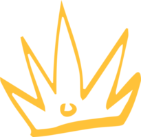 icône de couronne dorée dessinée dans un style de marqueur minimaliste