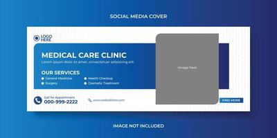 medical healthcare, dental care social media cover, Facebook cover, web banner template vector