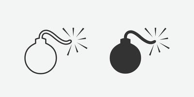 Bomb icon, vector illustration. Flat design style. bomb icon vector illustration isolated on white background