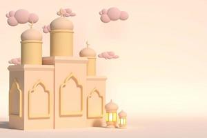 Realistic 3D Ramadan Kareem photo