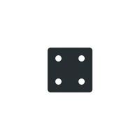 Vector sign of dice symbol is isolated on a white background. dice icon color editable.