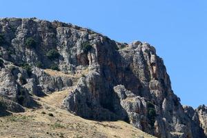 Rocks and cliffs in the mountains in northern Israel. photo