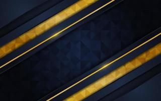 Navy and gold abstract background luxury shapes. vector