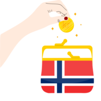 vetor de bandeira norueguesa desenhado à mão, vetor de coroa norueguesa desenhado à mão png