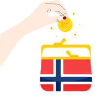 norwegischer Flaggenvektor handgezeichnet, norwegischer Kronenvektor handgezeichnet png