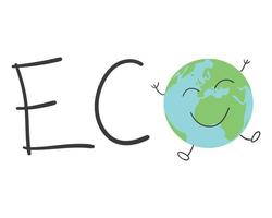 logotipo ecológico con vector de planeta