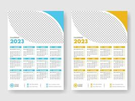 Calendar 2023 week start Monday corporate design template vector. vector
