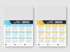 Calendar 2023 week start Monday corporate design template vector.