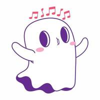 cute little ghost vector illustration set, ghost halloween set