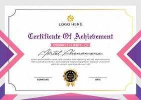 Flat modern certificate design template vector