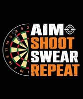 Dart aim target shooting graphic vector tshirt design