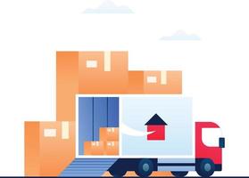 Truck Moving Service Vector Illustration