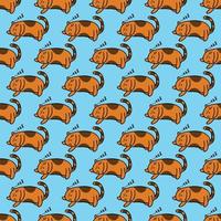 Seamless pattern with cute colorful Kittens. Creative childish blue texture Great for fabrics, textiles Vector Illustration