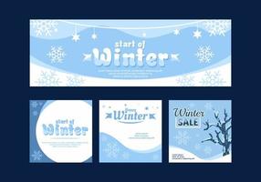 Blue color of winter event banner design vector