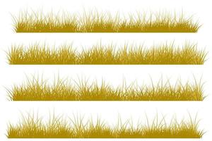 dry grass. brown grass set vector