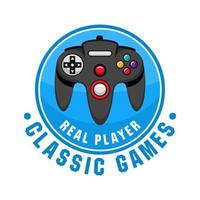 Classic games real player joystick controller design illustration vector