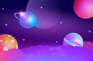 Space universe galaxy sky background, planet astrology outer space futuristic vector illustration