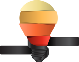 Light bulb idea infographic options banner design png