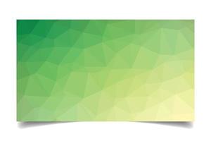 Green color triangulated background texture vector for business card template