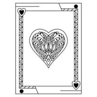 Poker card line art vector