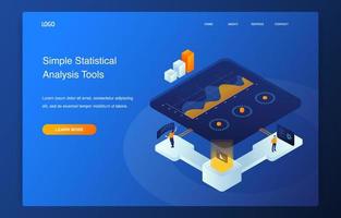 las personas analizan estadísticas con visualización de datos gráficos vector