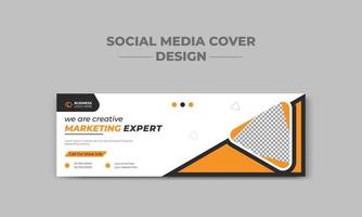 Corporate business digital marketing agency social media cover and web banner design template vector