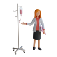 3d female doctor character design illustration png