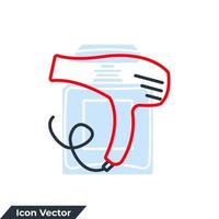 Ilustración de vector de logotipo de icono de secador de pelo. plantilla de símbolo de secador de pelo para la colección de diseño gráfico y web