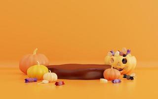 3d illustration of halloween with podium display product photo